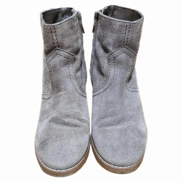 Crown Vintage Grey Suede Leather Heel Booties - Picture 2 of 8